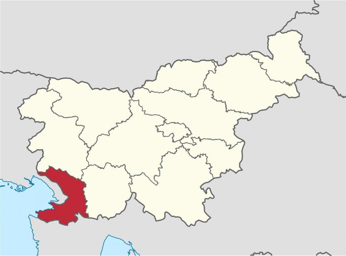 Kaart van karst Slowenië