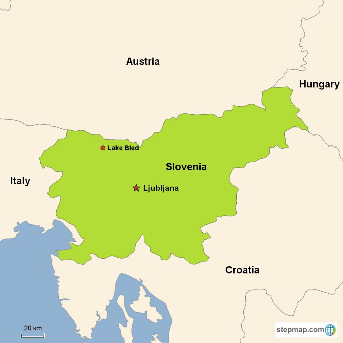 Kaart van ljubljana, Slowenië