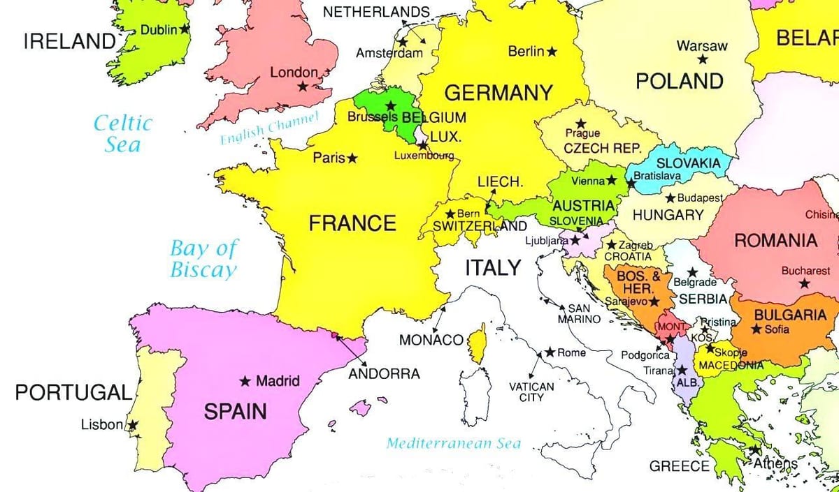 kaart van europa wat Slowenië