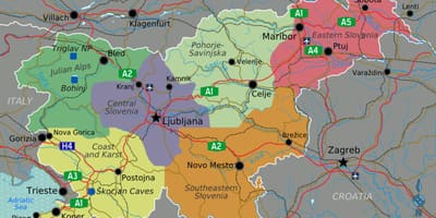 Slowenië toeriste-aantreklikhede kaart