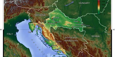 Kaart van Slowenië topografiese